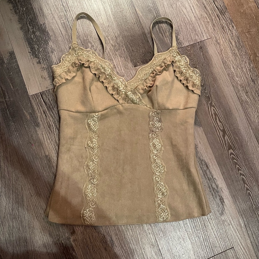 Lace Trim Beige Camisole